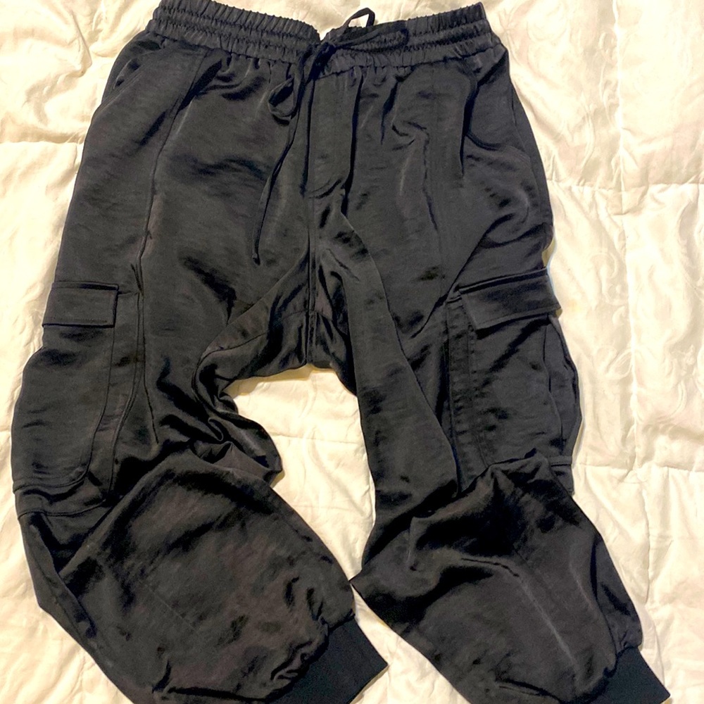 INC International Concepts Black Ankle Cargo Pants